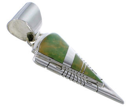 Southwest Turquoise And Sterling Silver Pendant Jewelry EX28853